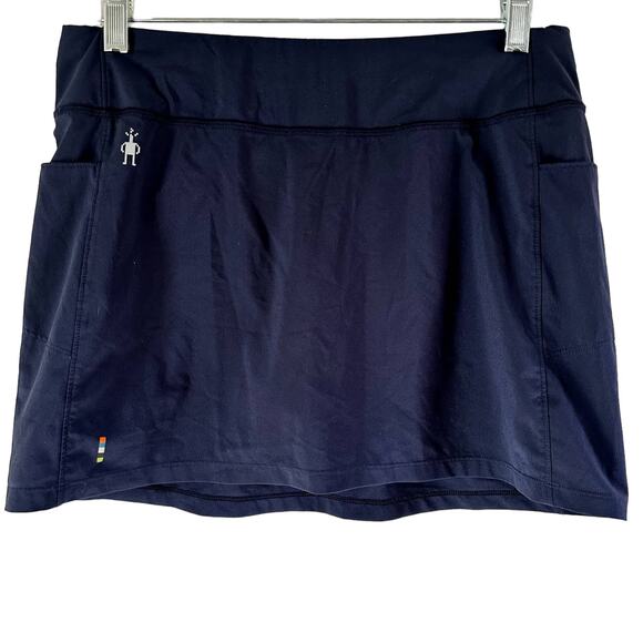 Smartwool Merino Sport Lined Skirt Skort Mini Pull On Outdoor Navy Blue Small - Picture 1 of 5